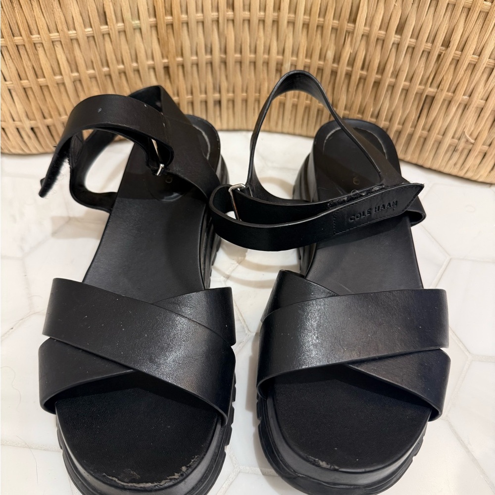 Cole Haan Black Strappy leather Sandals
